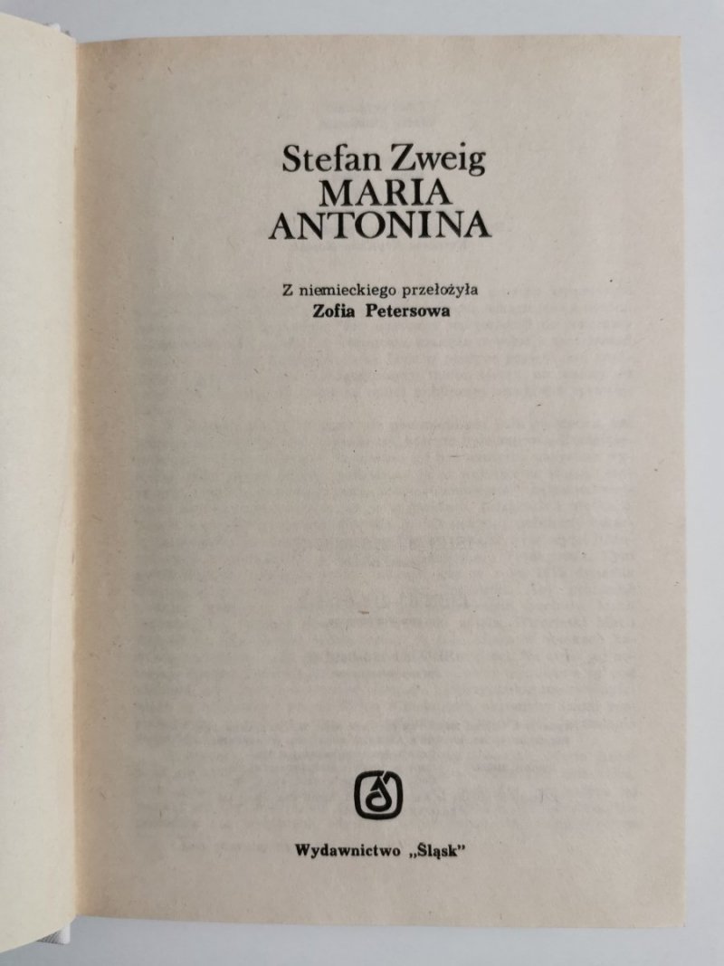 MARIA ANTONINA - Stefan Zweig 