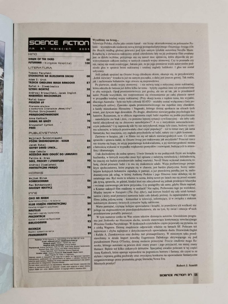 SCIENCE FICTION NR 37 KWIECIEŃ 2004