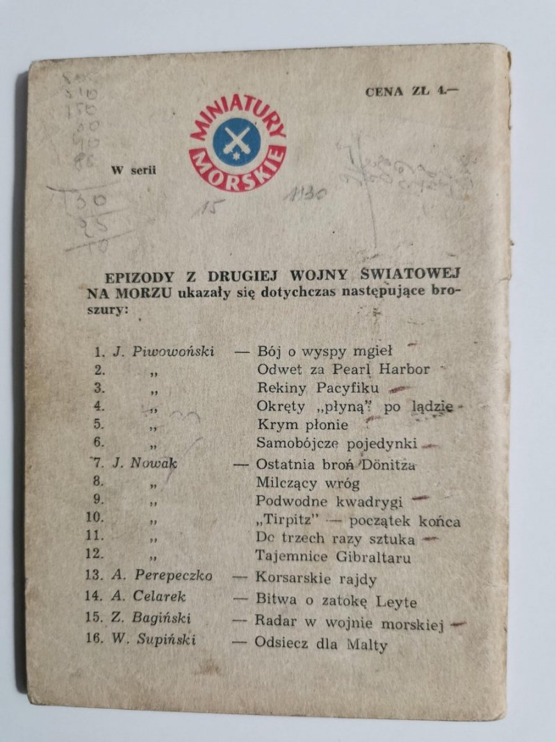 MINIATURY MORSKIE. FIASKO STRATEGII ADMIRAŁA RAEDERA - Andrzej Perepeczko 1960