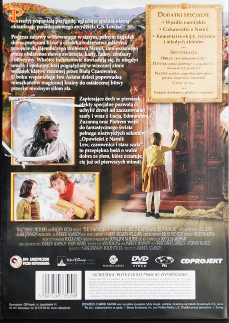 DVD. OPOWIEŚCI Z NARNII: LEW, CZAROWNICA I STARA SZAFA 