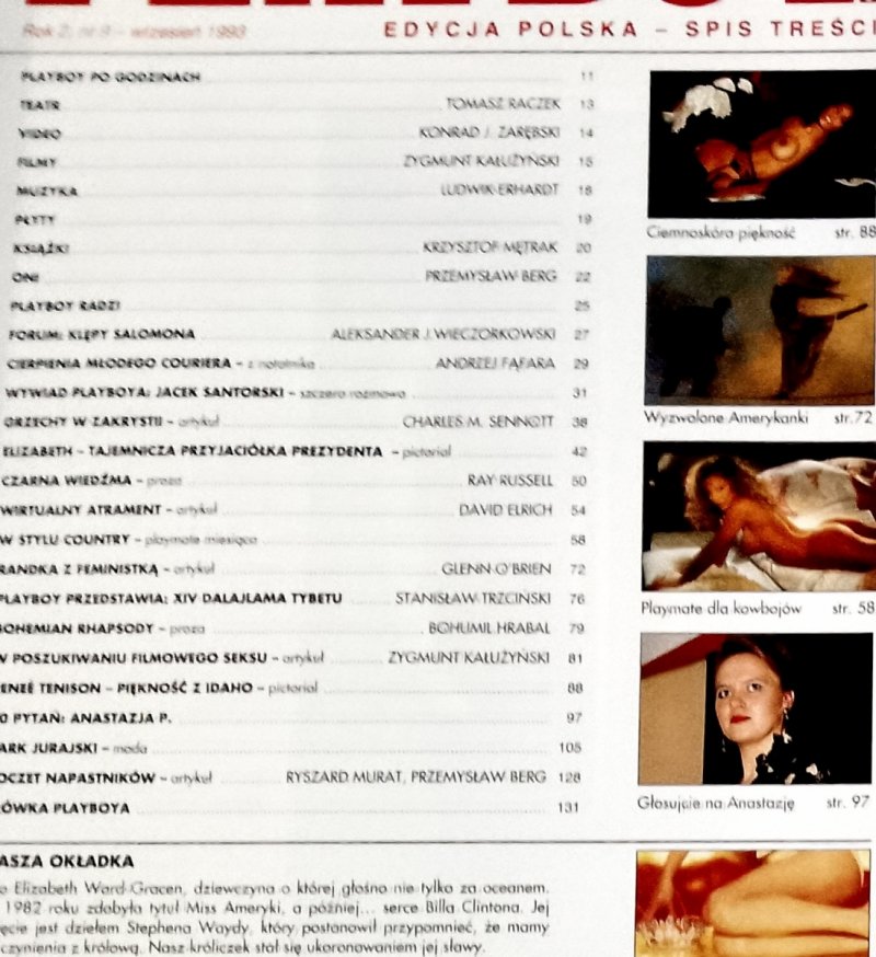 PLAYBOY NR 9 (10) WRZESIEŃ 1993 ELIZABETH WARD GRACEN 
