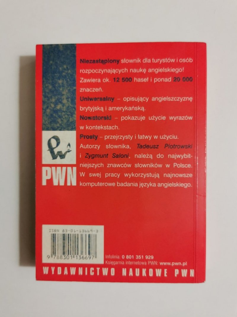 SŁOWNIK ANGIELSKO-POLSKI POLSKO-ANGIELSKI - Piotrowski, Saloni 2003