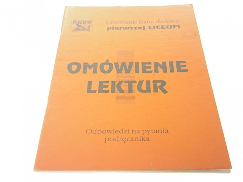 OMÓWIENIE LEKTUR. ODPOWIEDZI NA PYTANIA (1996)