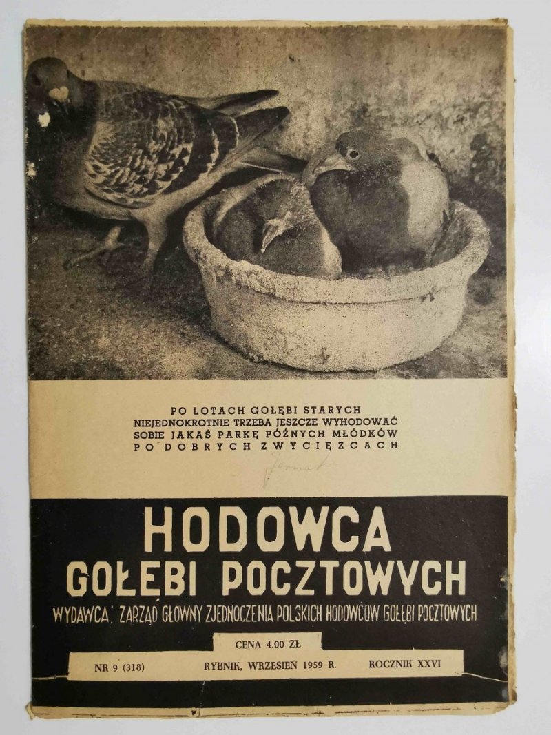 HODOWCA GOŁĘBI POCZTOWYCH NR 9 (318) RYBNIK WRZESIEŃ 1959