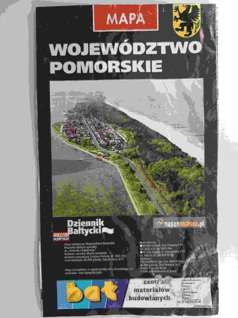 WOJEWÓDZTWO POMORSKIE MAPA 1:450 000