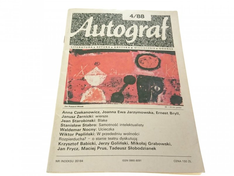 AUTOGRAF 4/88 LITERATURA SZTUKA KRYTYKA