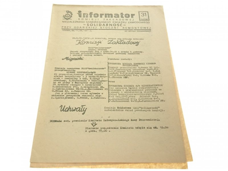 INFORMATOR. KOMIET ZAŁOŻYCIELSKI NIEZALEŻNYCH 31