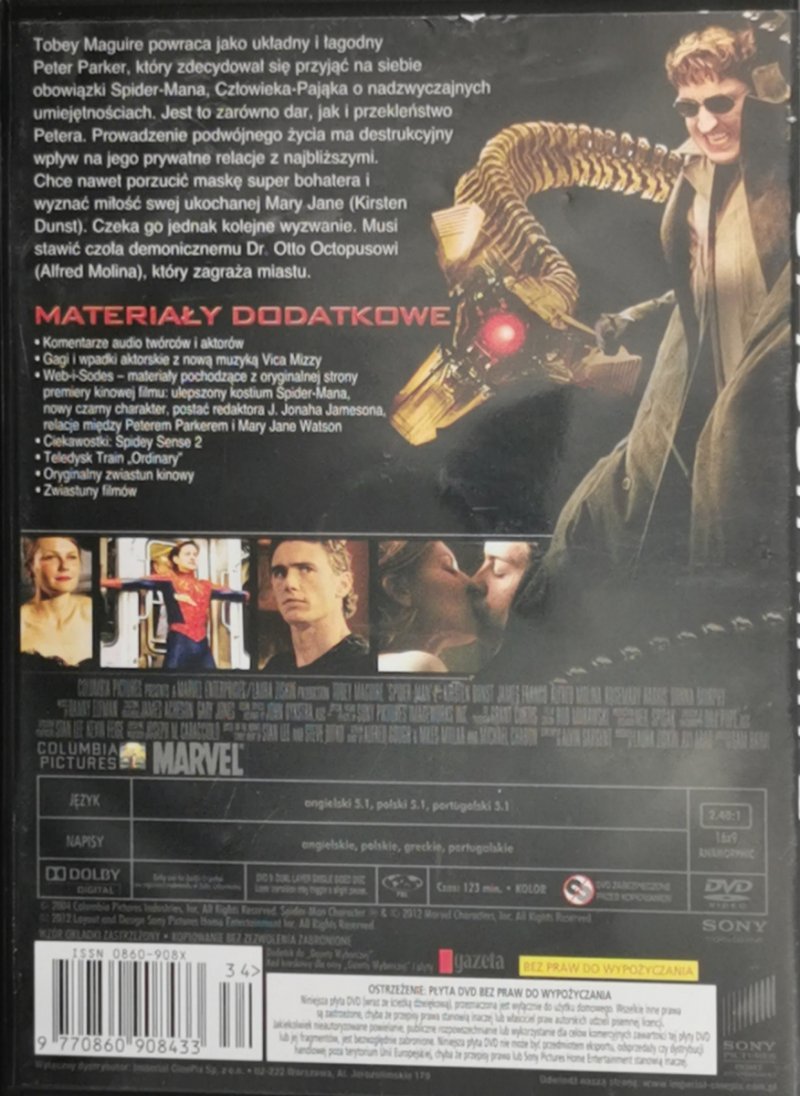DVD. SPIDERMAN CZĘŚĆ 2