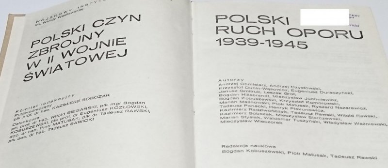 POLSKI RUCH OPORU 1939-1945 Andrzej Chmielarz 1988