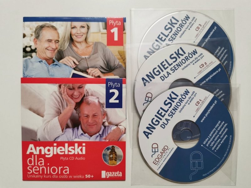 ANGIELSKI DLA SENIORÓW. UNIKALNY KURS POZIOM A1-A2 PIĘĆ PŁYT I 3 KSIĄŻKI 2010