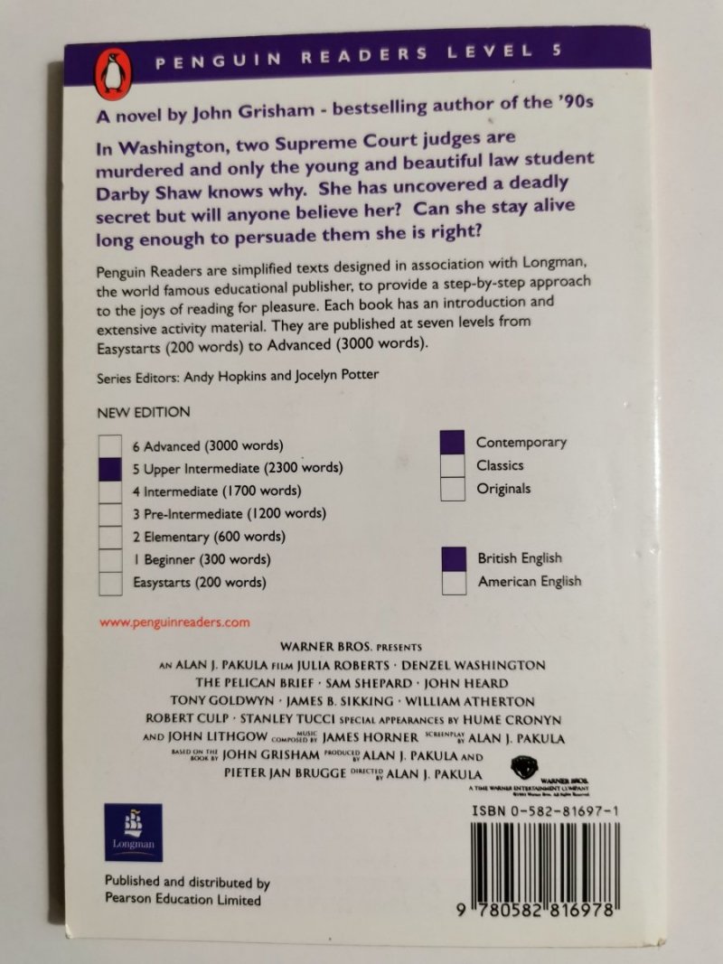 THE PELICAN BRIEF - John Grisham 1999