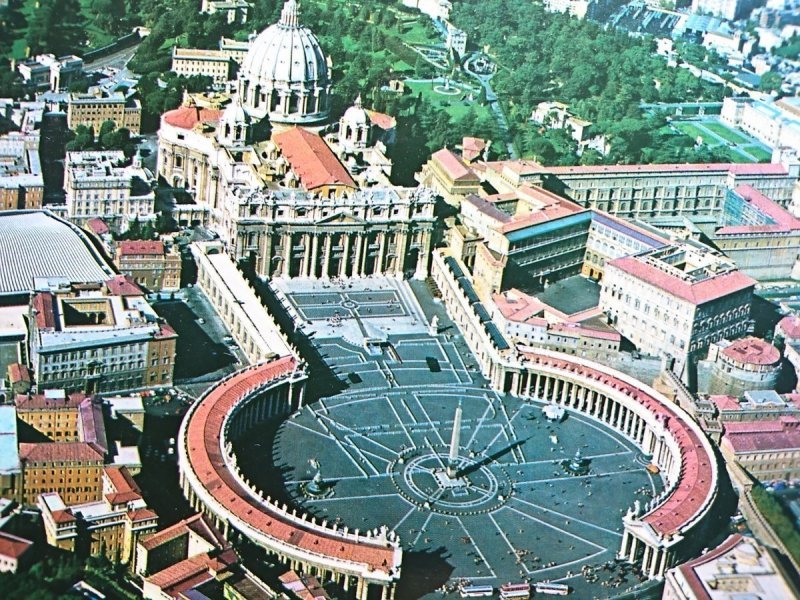 CITTA DEL VATICANO. VEDUTA AEREA DI PIAZZA S.