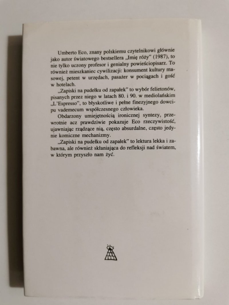ZAPISKI NA PUDEŁKU OD ZAPAŁEK - Umberto Eco 