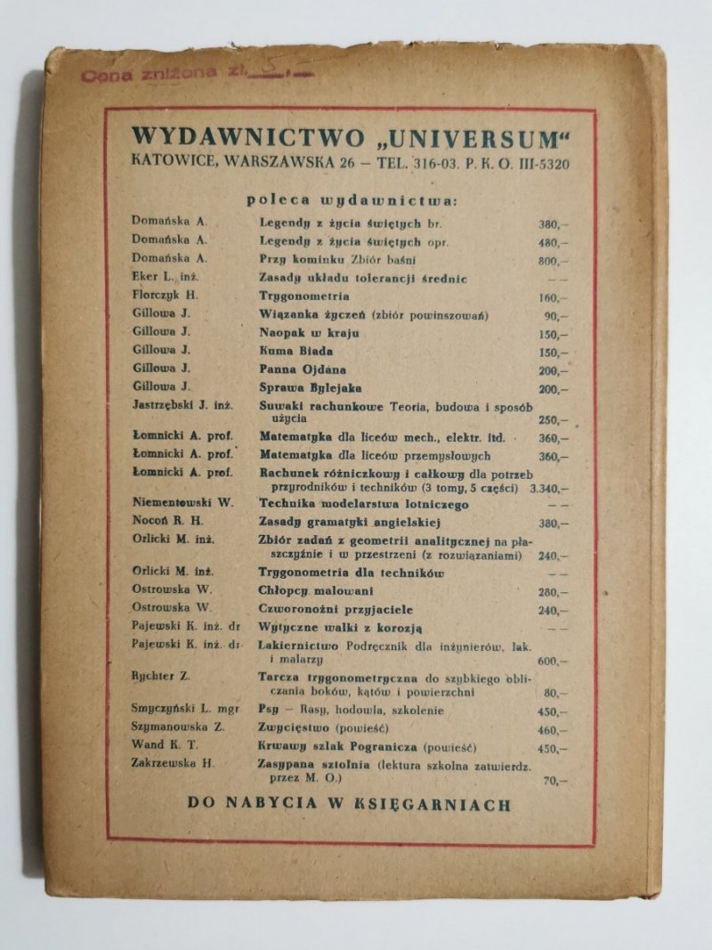 SILNIKI LOTNICZE DO MODELI LATAJĄCYCH - Witold Niementowski 1948