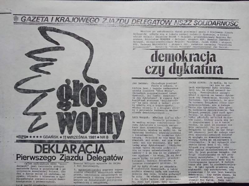 GŁOS WOLNY. GDAŃSK 11 WRZEŚNIA 1981 NR 8