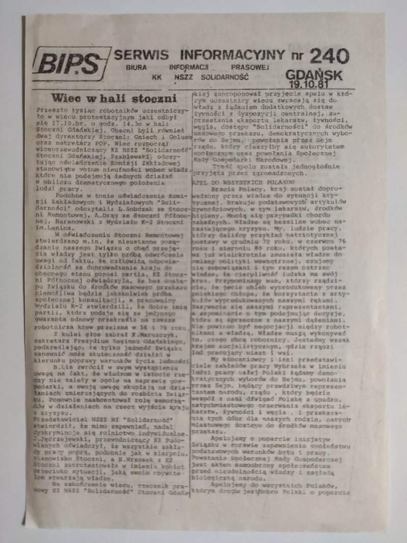BIPS NR 240 – 19.10.1981