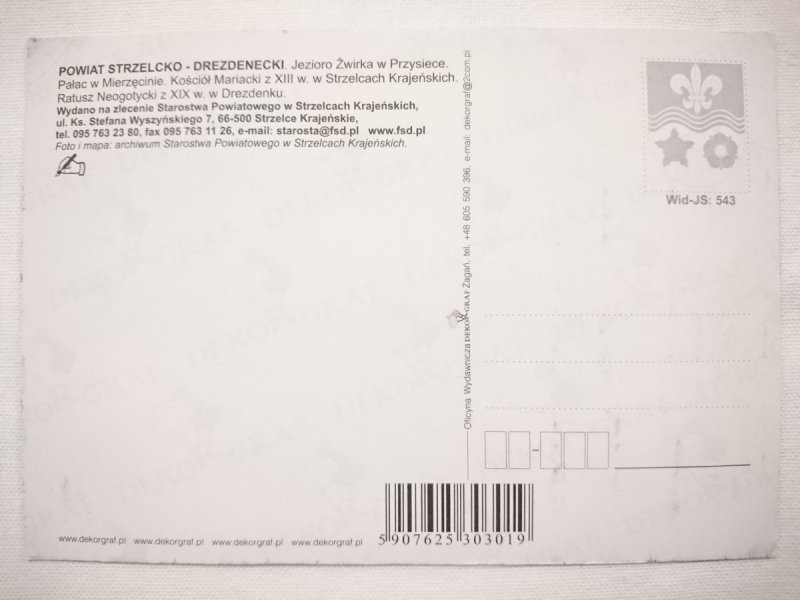 POWIAT STRZELECKO-DREZDENECKI. JEZIORO ŻWIRKA W PRZYSIECE, PAŁAC W MIERZĘCINIE