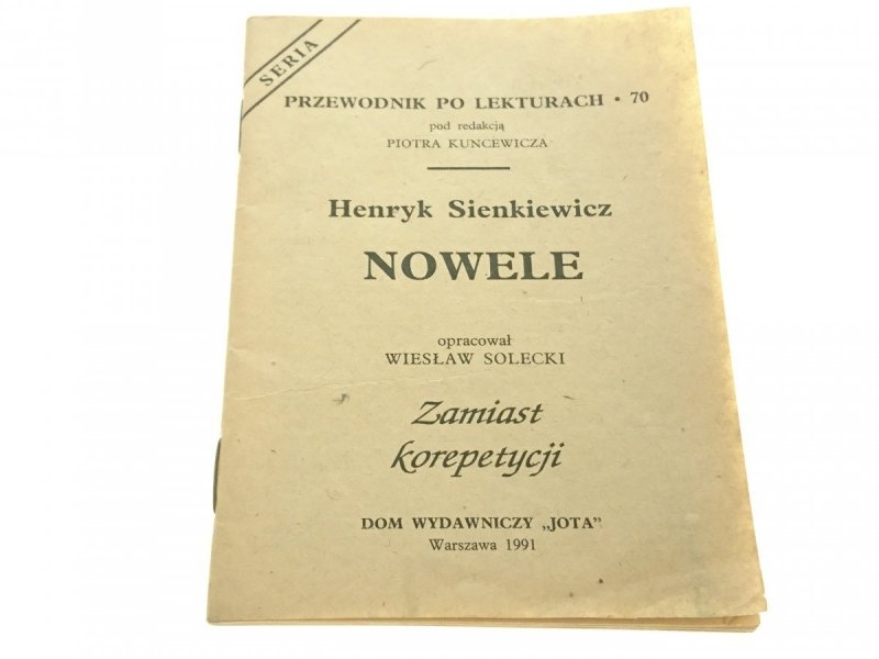 HENRYK SIEKNIEWICZ. NOWELE -  Wiesław Solecki 1991