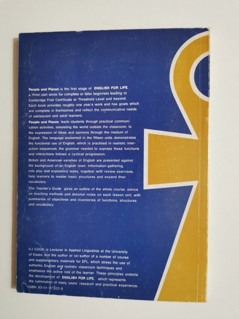 ENGLISH FOR LIFE 1 PEOPLE AND PLACES. STUDENT'S BOOK 1990