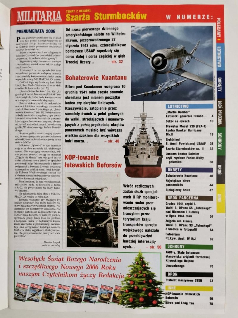 MILITARIA XX WIEKU NR 6 (9) LISTOPAD-GRUDZIEŃ 2005