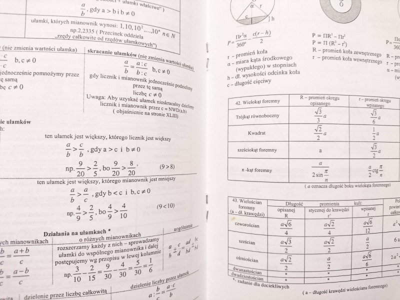 WZORY DEFINICJE MATEMATYCZNE DLA UCZNIÓW 2005/2006