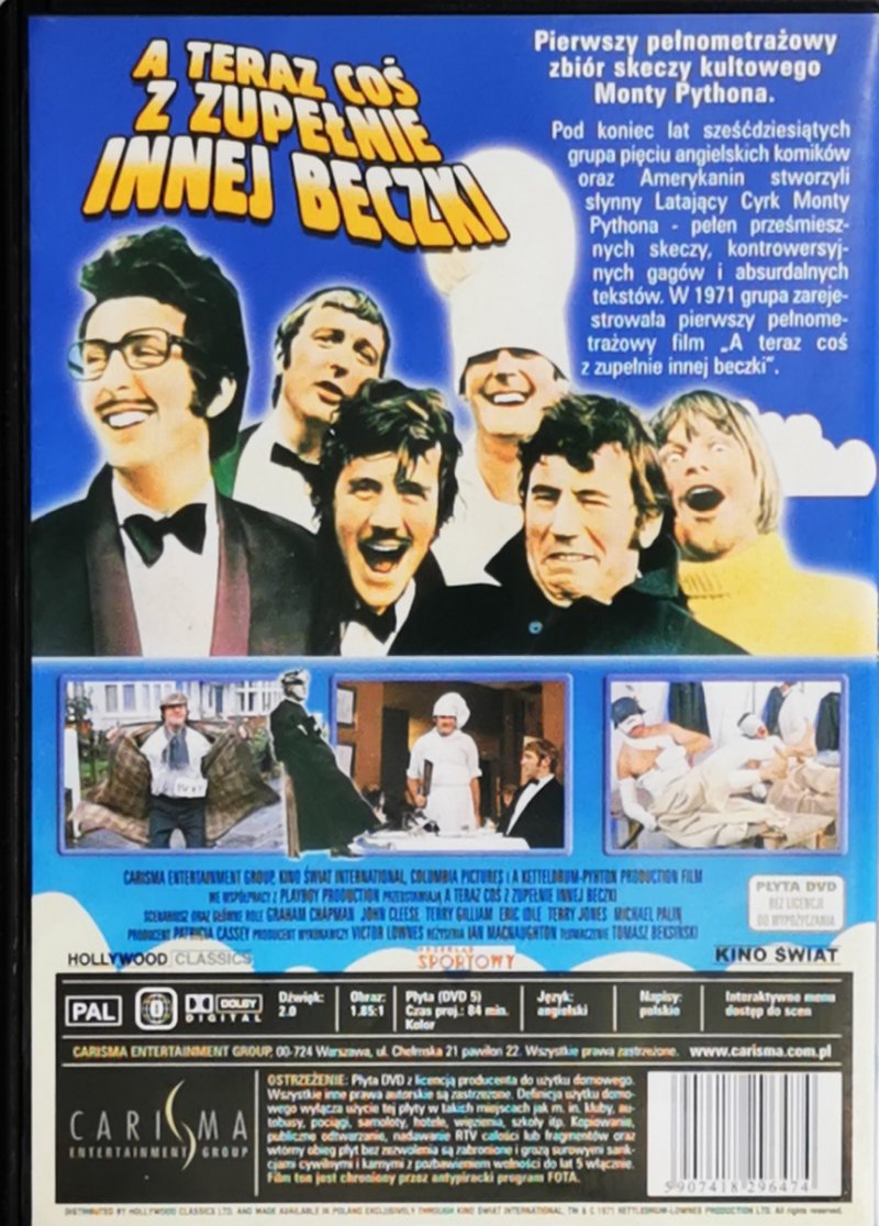 DVD. MONTY PYTHON. A TERAZ COŚ Z ZUPEŁNIE INNEJ BECZKI