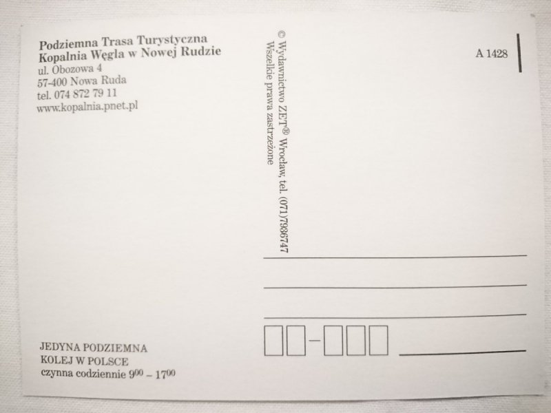PODZIEMNA TRASA TURYSTYCZNA KOPALNIA WĘGLA W NOWEJ RUDZIE