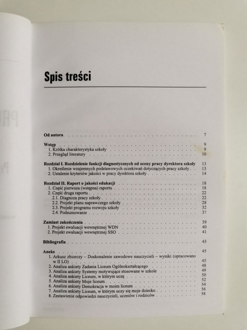 MIERZENIE JAKOŚCI PROGRAM ROZWOJU SZKOŁY. RAPORT
