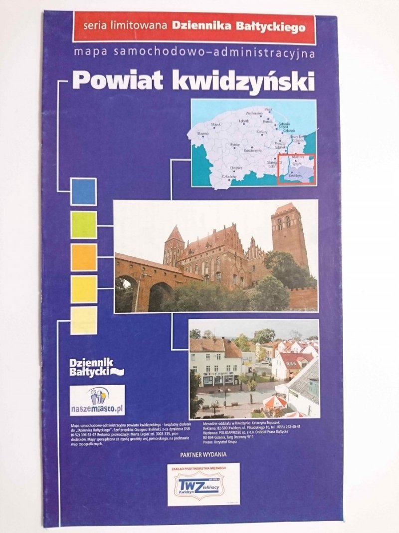 MAPA SAMOCHODOWO-ADMINISTRACYJNA. POWIAT KWIDZYŃSKI 