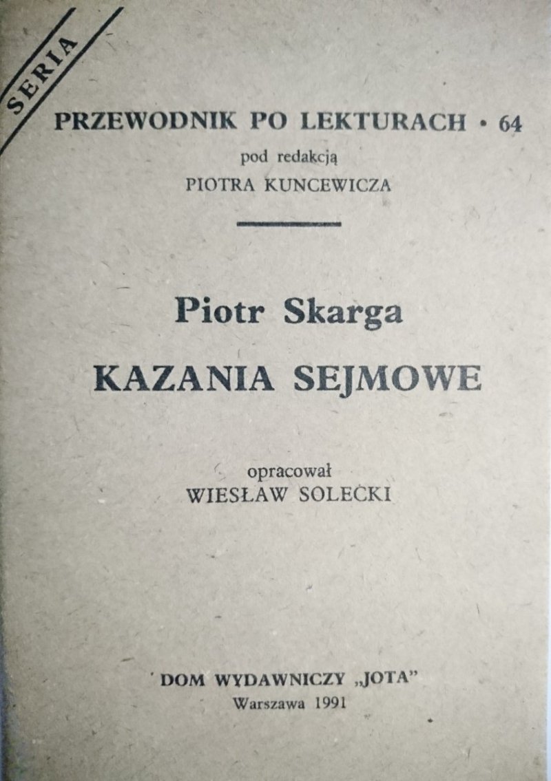PRZEWODNIK PO LEKTURACH NR 64 KAZANIA SEJMOWE