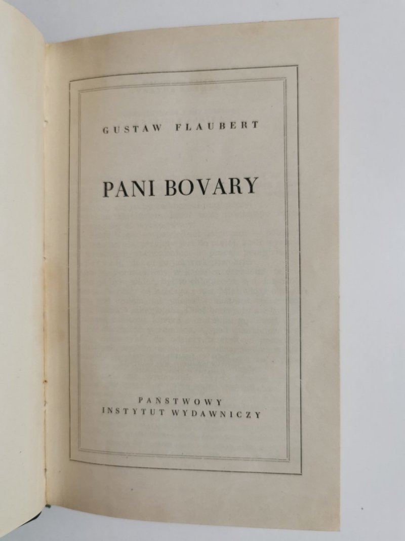 PANI BOVARY - Gustaw Flaubert 1955