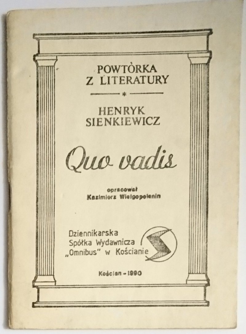 POWTÓRKA Z LITERATYRY. QUO VADIS - SIENKIEWICZ 1990