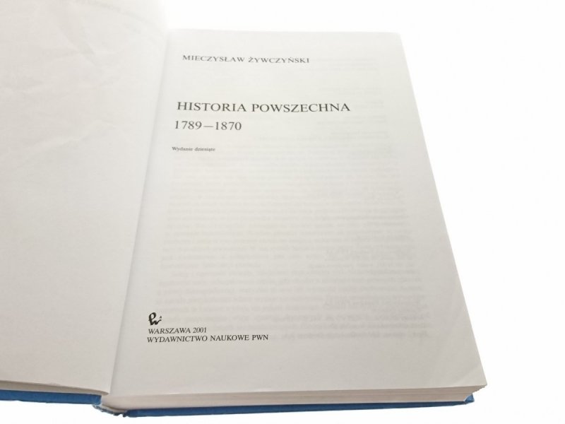 HISTORIA POWSZECHNA 1789-1870 - Żywczyński 2001
