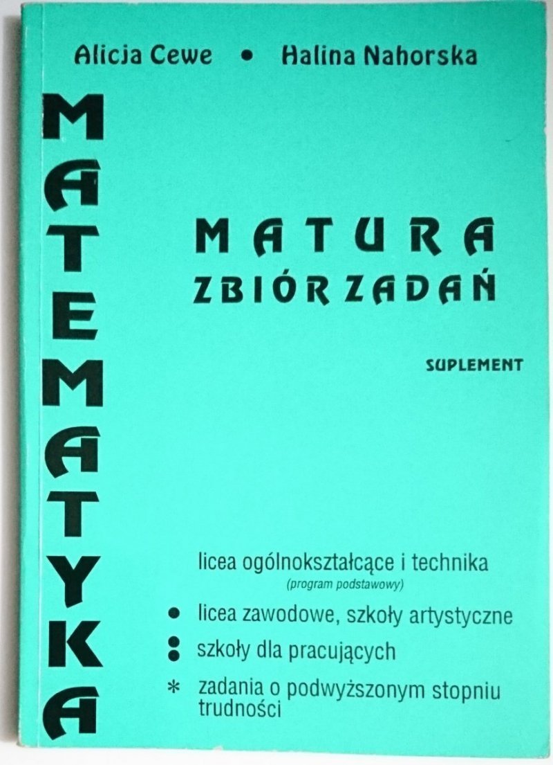MATEMATYKA. MATURA ZBIÓR ZADAŃ SUPLEMENT 1993