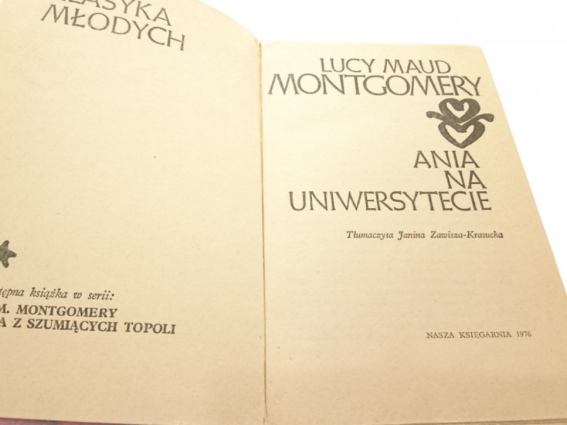 ANIA NA UNIWERSYTECIE - Lucy Maud Montgomery 1976