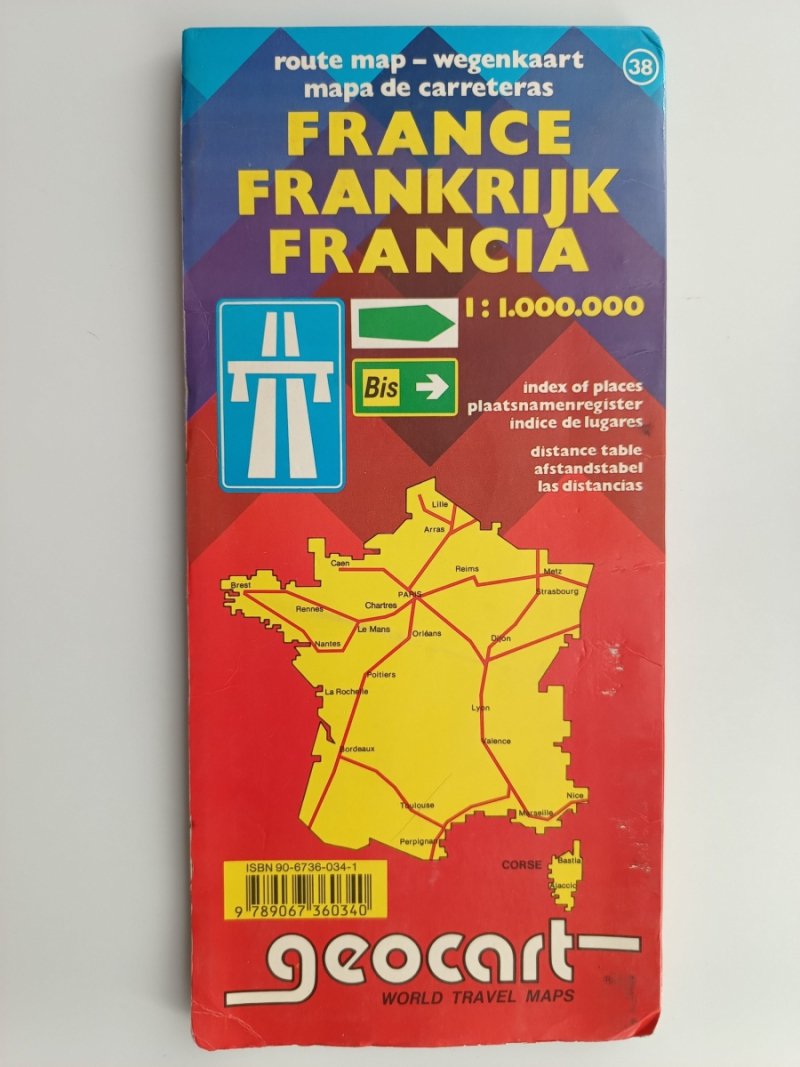 FANCE FRANKREICH FRANCIA 1:1000 000