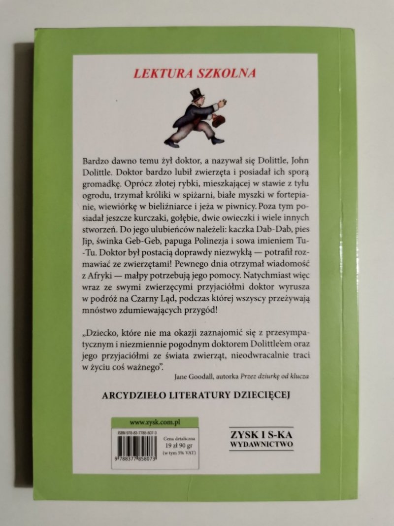 DOKTOR DOLITTLE I JEGO ZWIERZĘTA - Hugh Lofting 