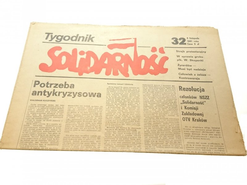 TYGODNIK SOLIDARNOŚĆ. 32 6 LISTOPADA 1981 ROKU