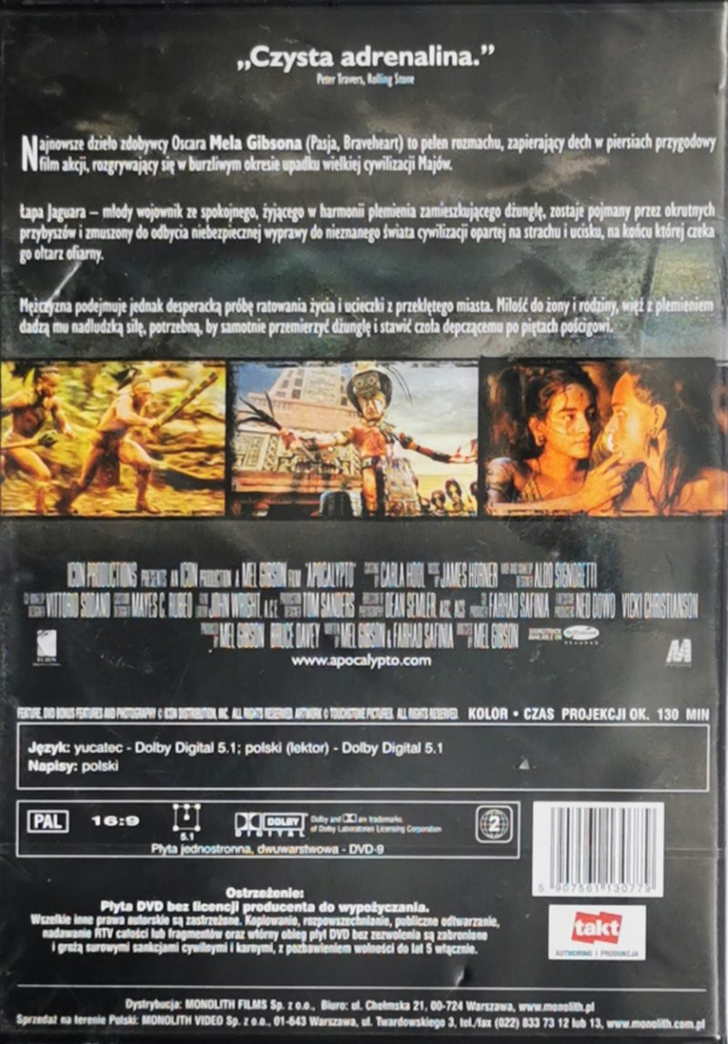 DVD. APOCALYPTO DVD REŻ. MEL GIBSON