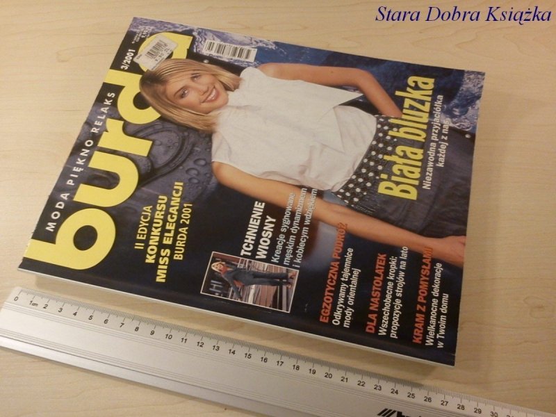 BURDA 3/2001 BIAŁA BLUZKA. NIEZAWODNA PRZYJACIÓŁKA
