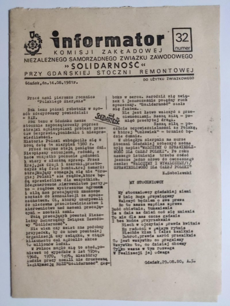 INFORMATOR NR 32 – 14.08.1981