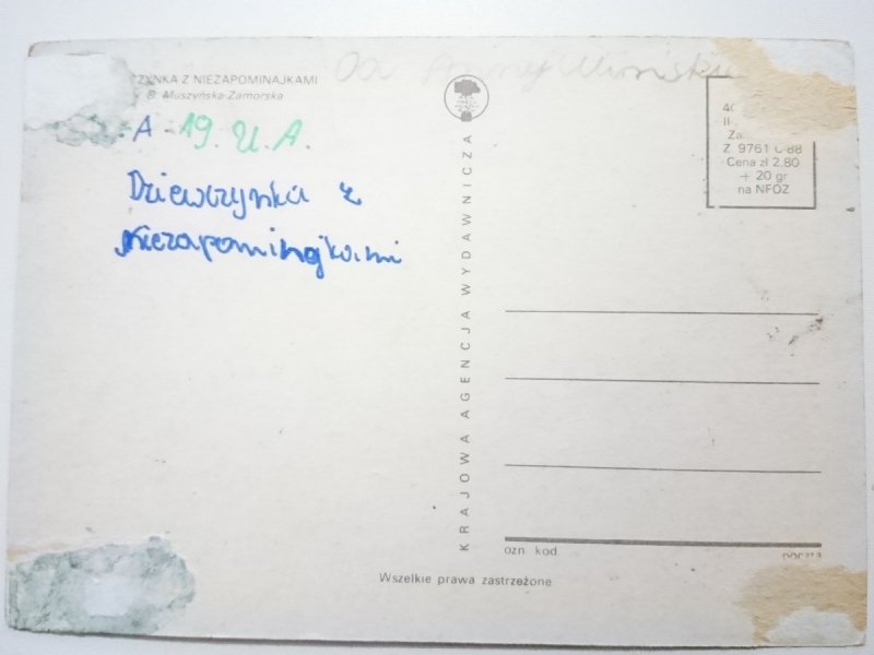 DZIEWCZYNKA Z NIEZAPOMINAJKAMI MAL. D. MUSZYŃSKA-ZAMORSKA