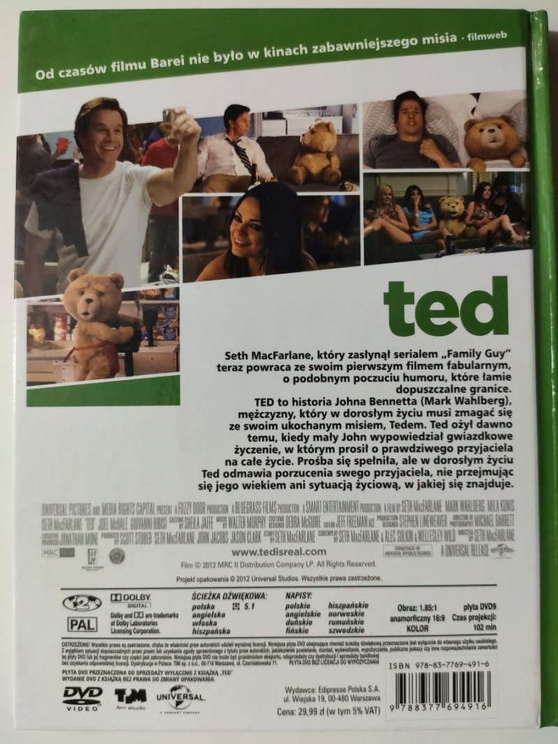 DVD. TED.  Mark Wahlberg