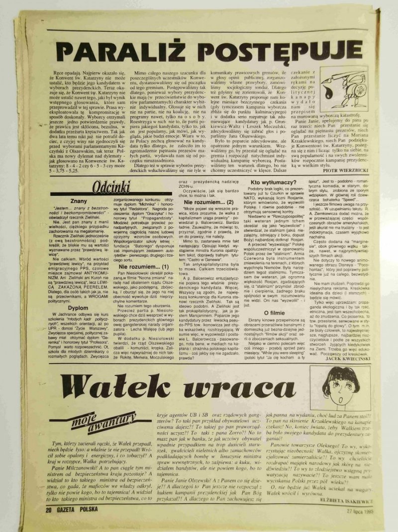 GAZETA POLSKA TYGODNIK NR 30 (106) 27 LIPCA 1995 r.