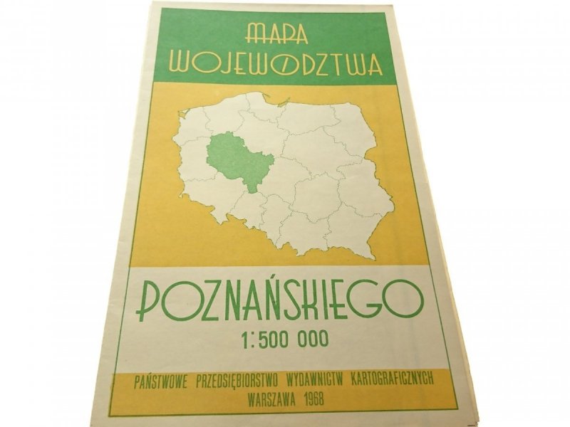 MAPA WOJEWÓDZTWA POZNAŃSKIEGO 1968