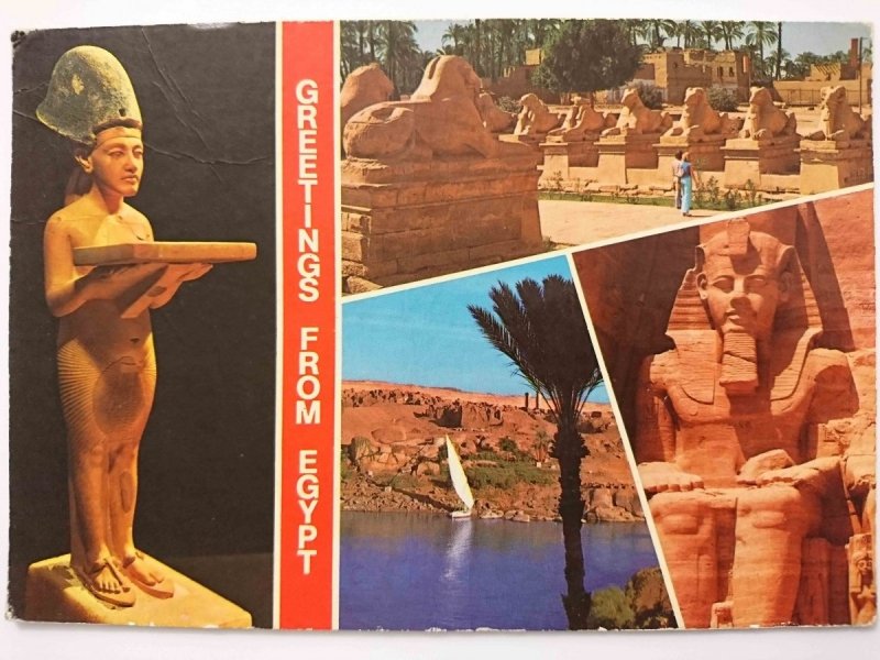 GREETINGS FROM EGYPT. KING AKHNATON – CAIRO EGYPTIAN MUSEUM