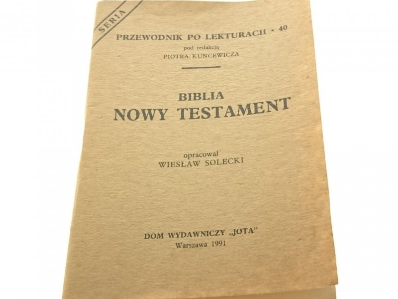BIBLIA NOWY TESTAMENT - Wiesław Solecki 1991