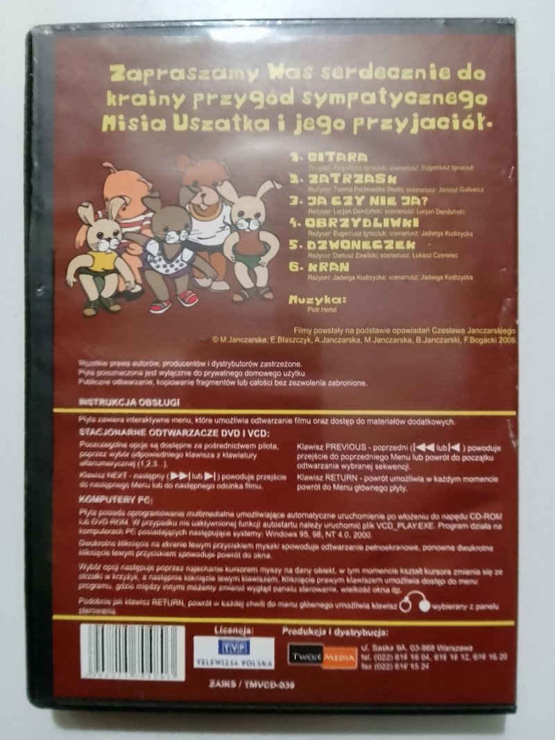 DVD. MIŚ USZATEK. NA DOBRANOC, DOBRY WIECZÓR…