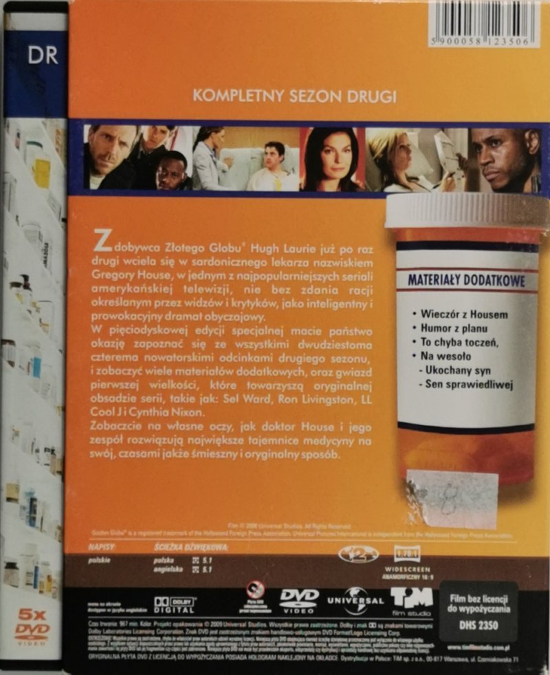 DVD. DR HOUSE SEZON 2 KOMPLET 8xDVD