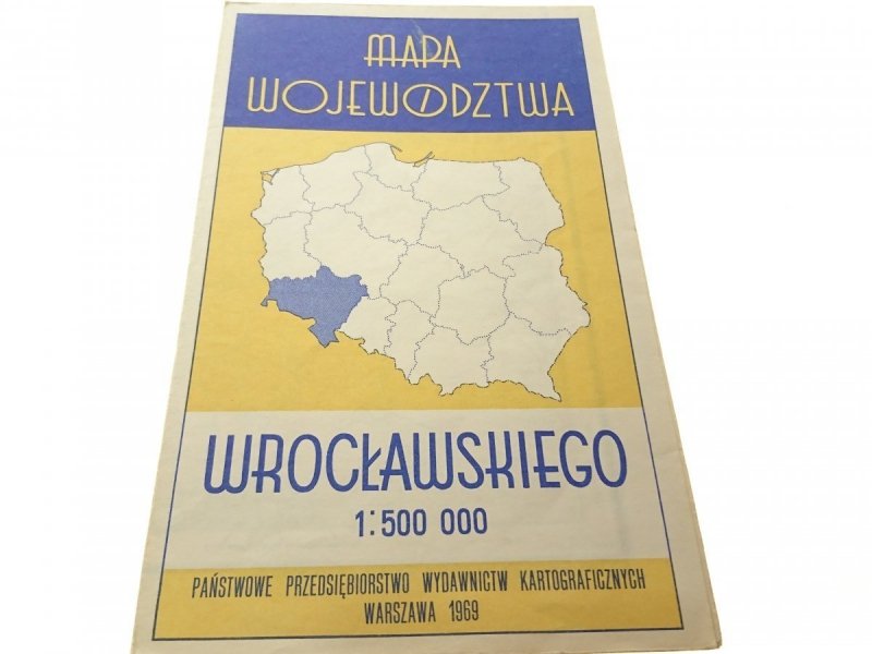 MAPA WOJEWÓDZTWA WROCŁAWSKIEGO 1969
